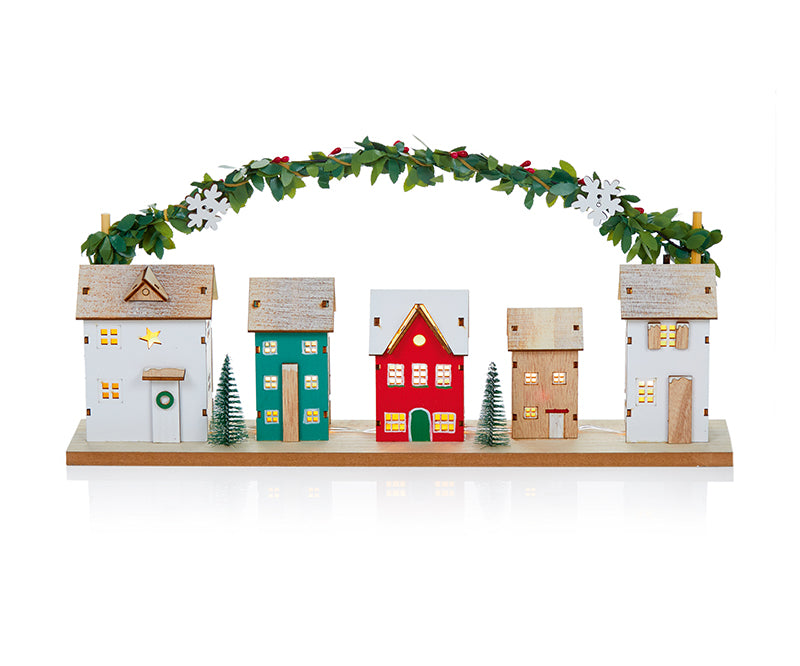 Premier Battery Operated Wooden Christmas Scene