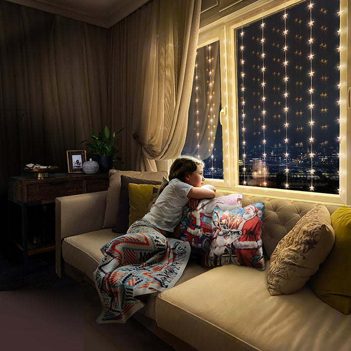 Premier 108 FlexiBright Hanging Star Curtain Lights, Warm White 1.2m