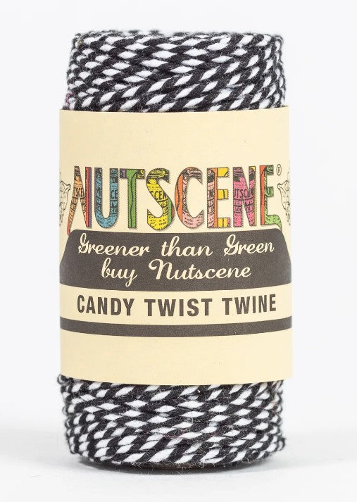 Nutscene Candy Twist Twine Black and White 50m