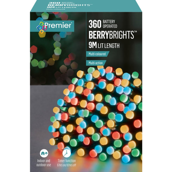 Premier 360 Multi Coloured Battery Multi Action Berrybrights Lights