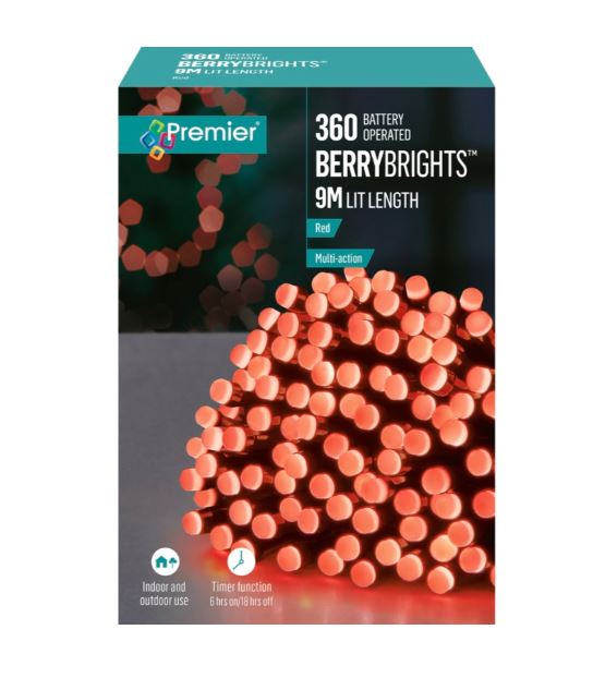 Premier 360 Red Battery Multi Action Berrybrights Lights