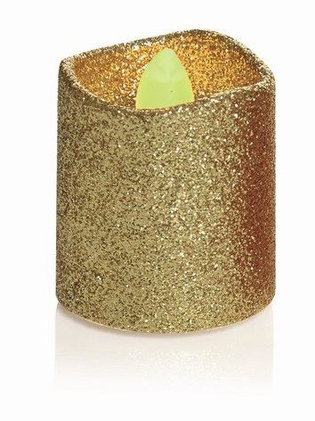 Premier Battery Glitter LED Tea Lights Pack of 4 Gold