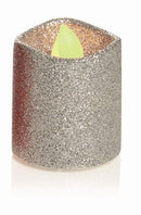 Premier Battery Glitter LED Tea Lights Pack of 4 Silver