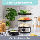 Quest 3-Tier Electric Food Steamer with Rice Bowl – 7.2 Litre