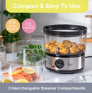 Quest 3-Tier Electric Food Steamer with Rice Bowl – 7.2 Litre