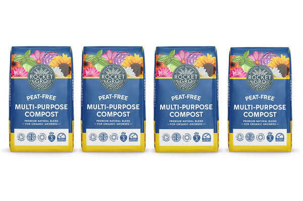 RocketGro Peat Free Multi Purpose Compost 50 Litre 4 Bags NORWICH DELIVERY ONLY
