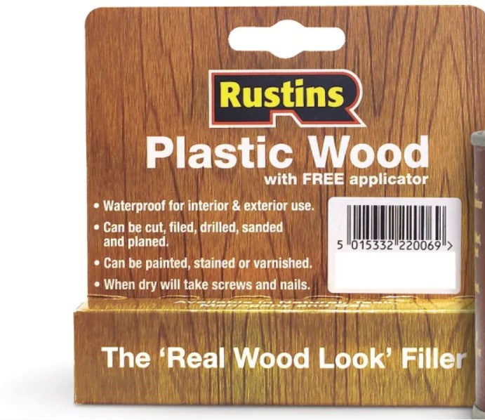 Rustins Plastic Wood Filler Tube Oak 125g