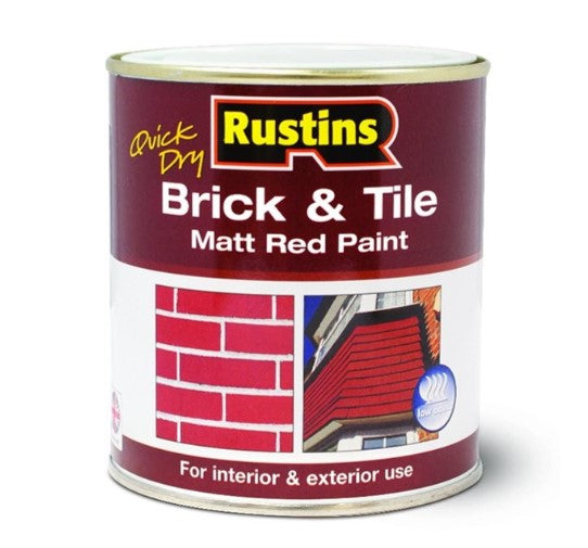 Rustins Quick Dry Brick & Tile Matt Red Paint 250ml