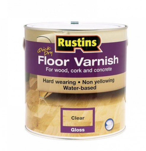 Rustins Quick Dry Floor Varnish Clear Gloss 2.5 Litres