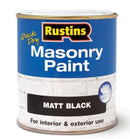 Rustins Quick Dry Masonry Paint 500ml Matt Black