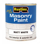 Rustins Quick Dry Masonry Paint 250ml Matt White