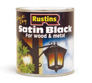 Rustins Quick Dry Satin Black For Wood and Metal Paint 500ml