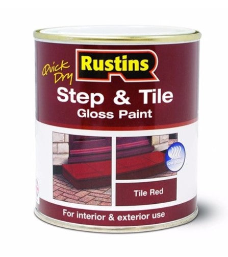 Rustins Quick Dry Step & Tile Gloss Floor Paint Tile Red 250ml