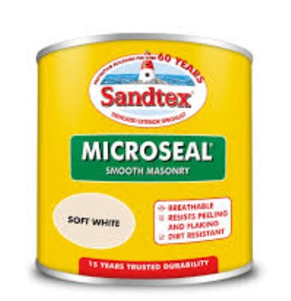 Sandtex Smooth Soft White Masonry Paint 150ml Tester
