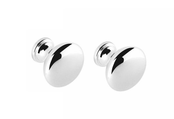 Securit Round Knobs Pack of 2 Chrome Plated 30mm