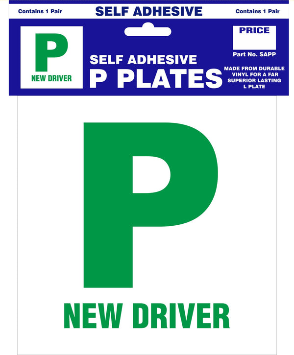 Self Adhesive P Plates - Pair