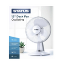 Status 12 inch White Desktop Fan