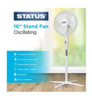Status 16 inch White Pedestal Stand Fan