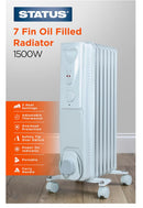 Status 7 Fin Oil Filled Radiator 1500w
