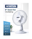 Status 9 inch White Desk Fan