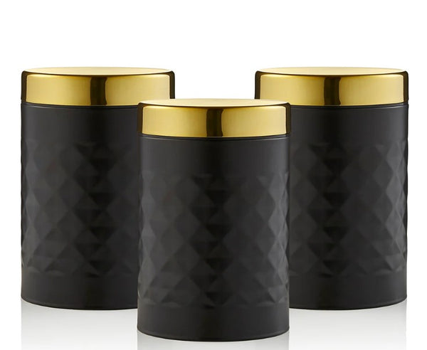 Tower Cavaletto Set of 3 Storage Canisters Midnight Blue and Rose Gold T826131MNB