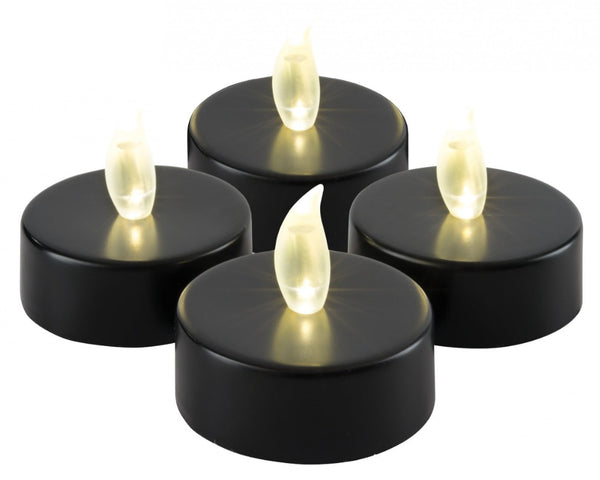 The Outdoor Living Company Black 4 Flickering Tea Lights Battery Operated