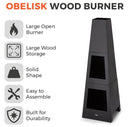 Tower Obelisk Wood Burner Chiminea With Storage T978509