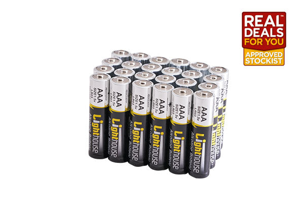 Lighthouse Elite AAA 1.5V Alkaline Batteries Pack of 24