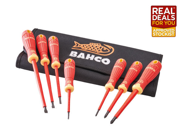 Bahco 7 Piece VDE Screwdriver Set in Wallet
