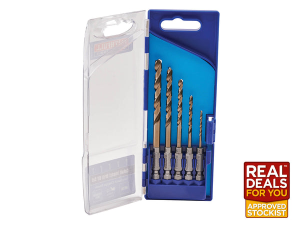 Faithfull 5 Piece HSS Cobalt Impact Drill Bit Set