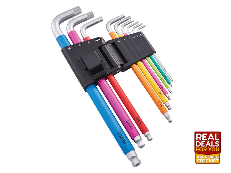 Faithfull 9 Piece Colour Coded Hex Key Set