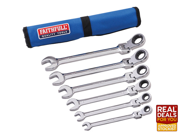 Faithfull 6 Piece Ratchet Combination Spanner Set