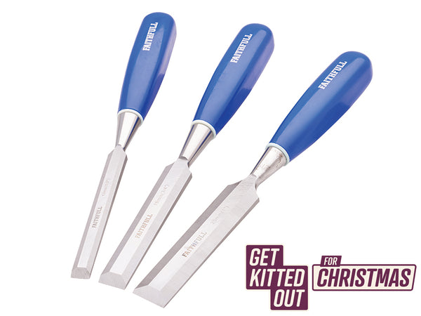 Faithfull 3 Piece Blue Chisel Set