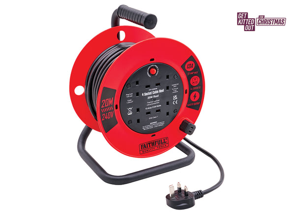 Faithfull 20 Metres Cable Reel
