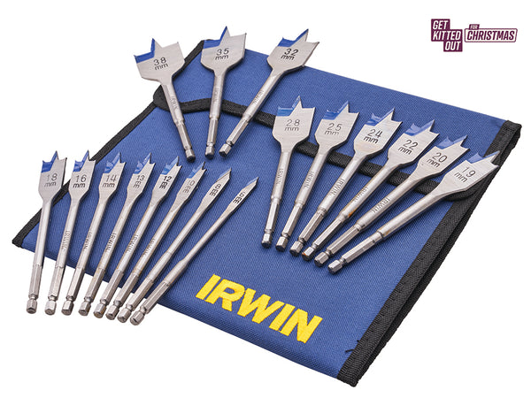 Irwin 17 Piece Flat Wood Bit Set