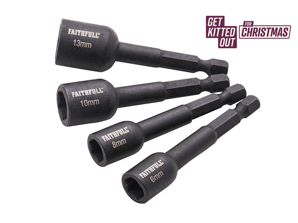 Faithfull 4 Piece Impact Nut Driver Set