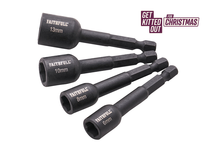 Faithfull 4 Piece Impact Nut Driver Set