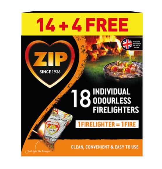 Zip Wrapped Odourless Firelighters 14 + 4