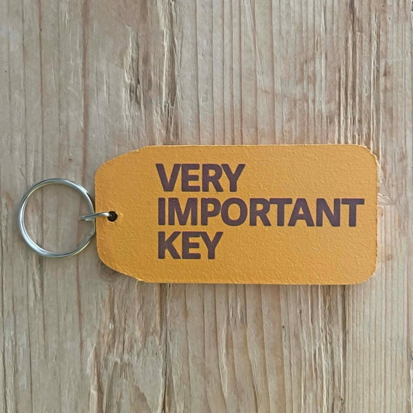 Very Important Key Wooden Keyring