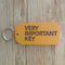 Very Important Key Wooden Keyring