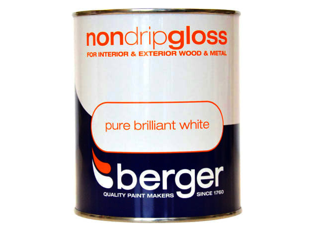 Berger Pure Brilliant White Non Drip Gloss Paint 1.25 Litres