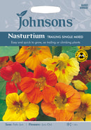 Johnsons 121045 Tropaeolum majus - Nasturtium Trailing Single Mixed