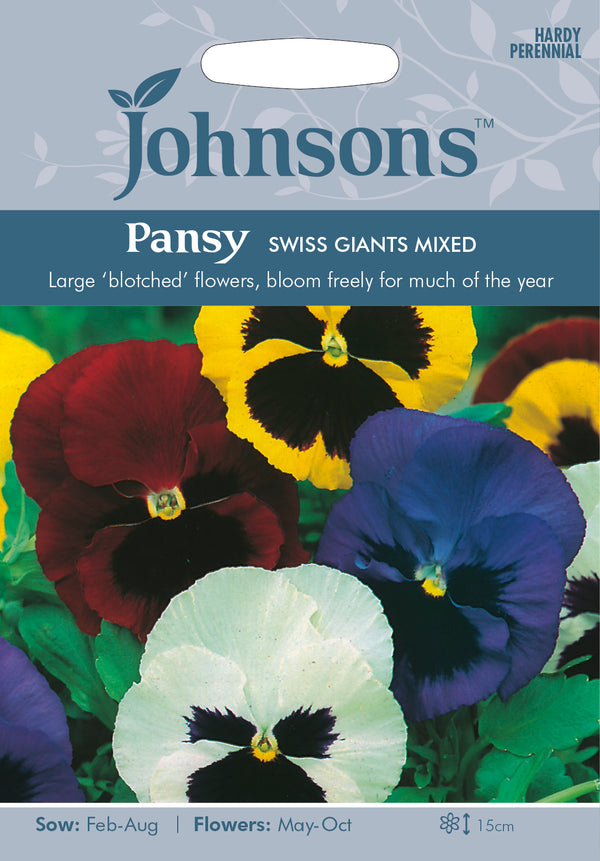 Johnsons 121046 Viola x wittrockiana - Pansy Swiss Giants Mixed