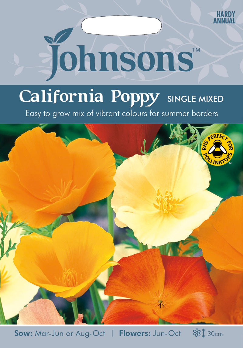 Johnsons Seeds Eschscholzia californica - California Poppy Single Mixed