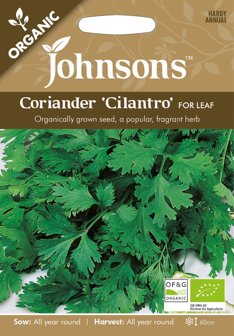 Johnsons Seeds Organic Coriander 'Cilantro' for Leaf