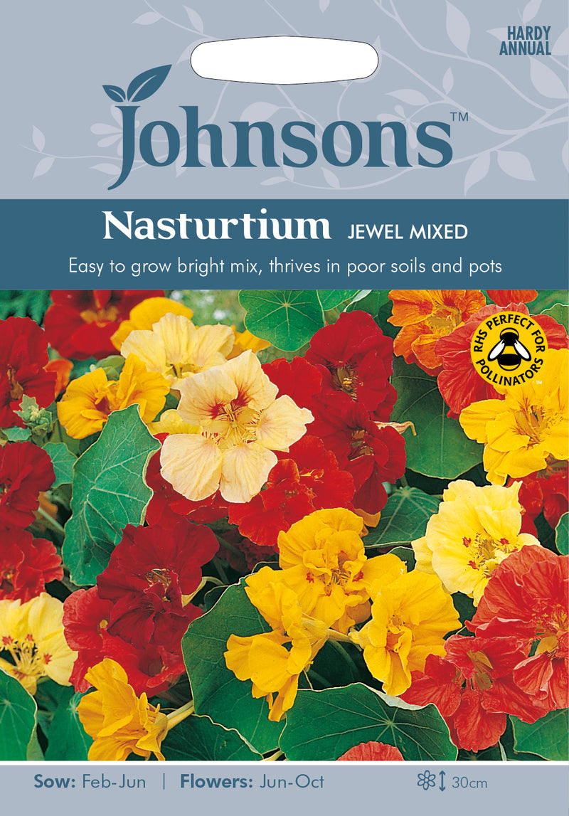 Johnsons Seeds Tropaeolum majus - Nasturtium Jewel Mixed