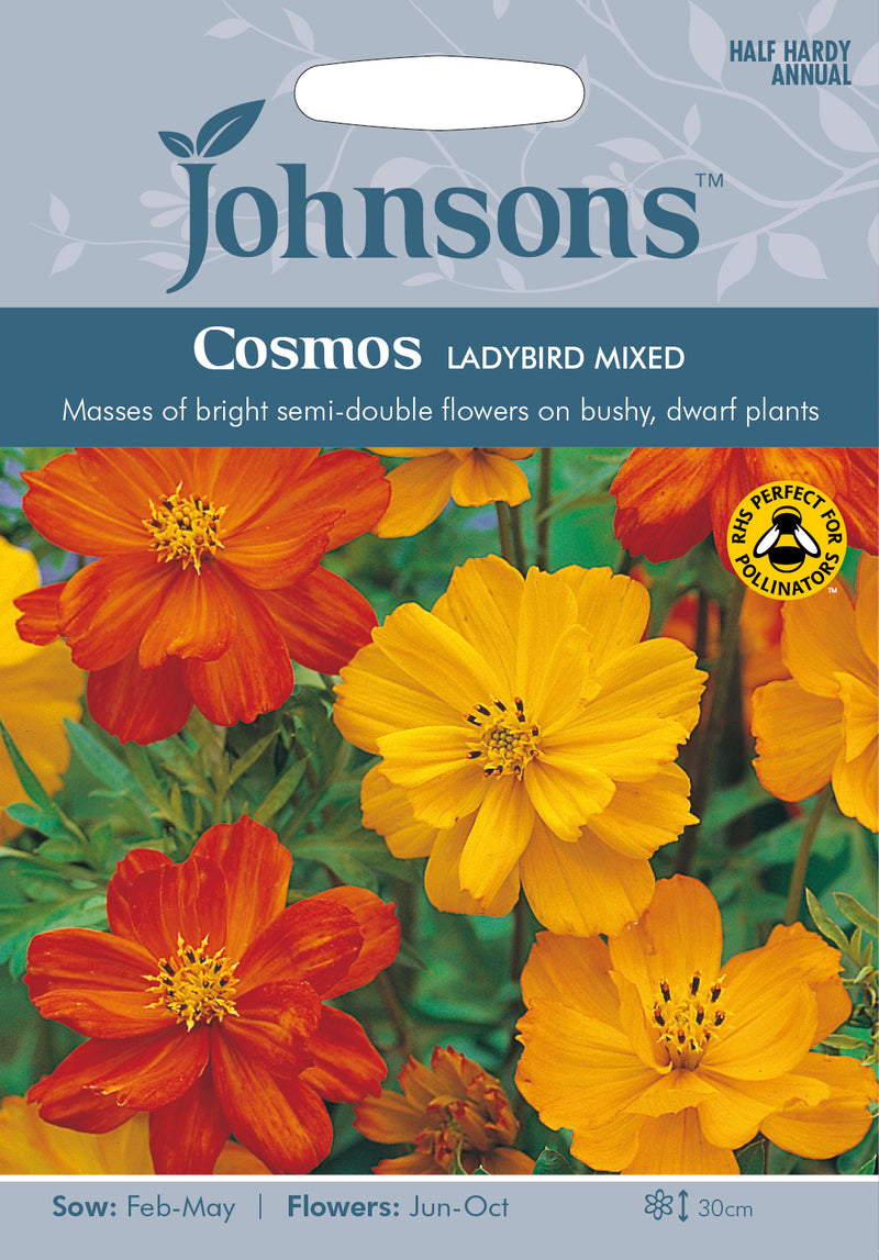 Johnsons Seeds Cosmos sulphureus - Cosmos Ladybird Mixed