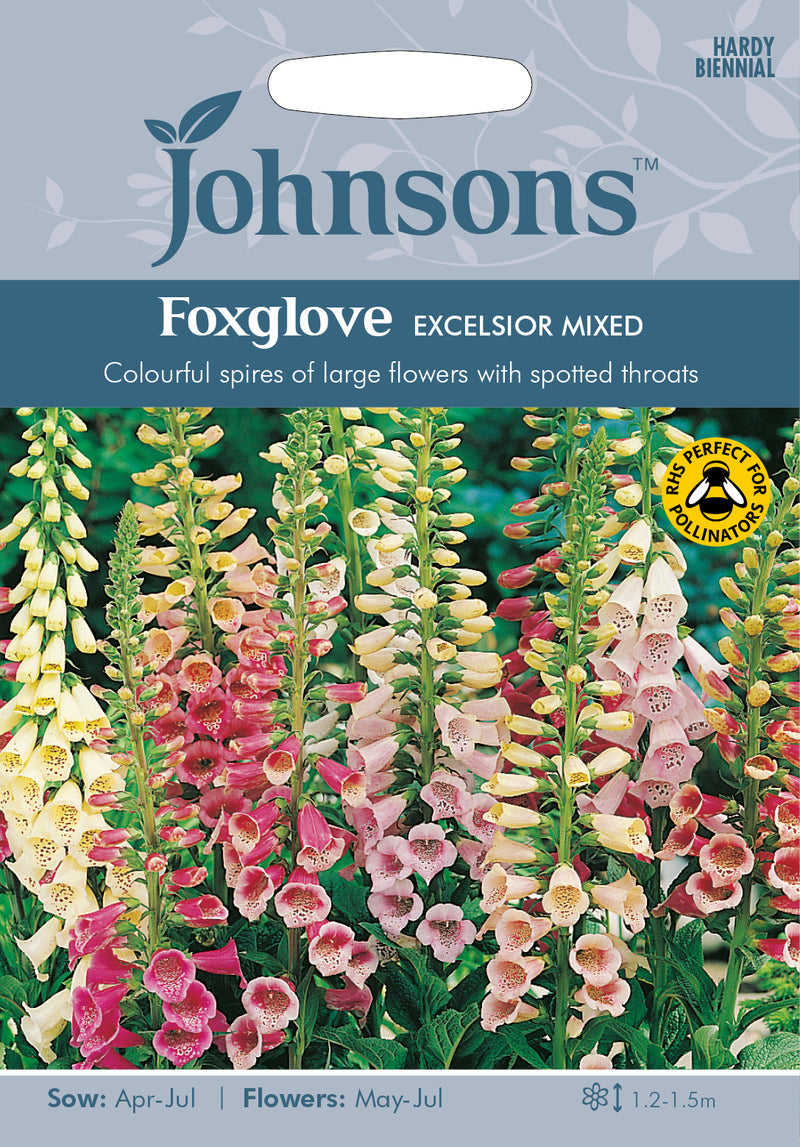 Johnsons Seeds Digitalis purpurea -  Foxglove Excelsior Mixed