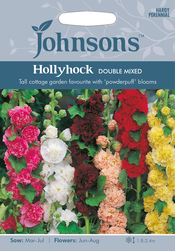 Johnsons Seeds Alcea rosea-  Hollyhock Double Mixed