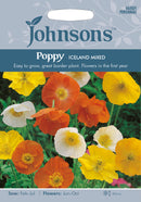 Johnsons Seeds Papaver nudicaule - Poppy Iceland Mixed